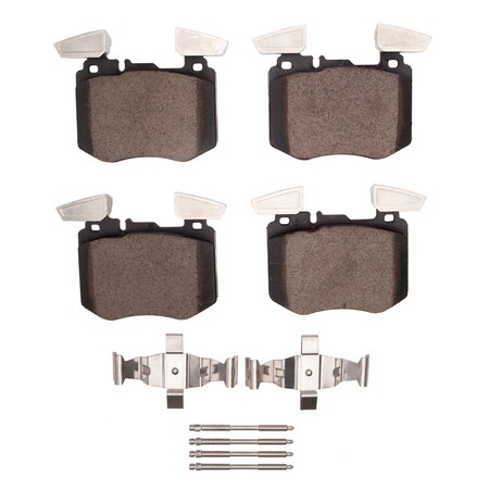 Dynamic Friction Co 5000 Advanced Brake Pads - Ceramic and Hardware Kit, Long Pad Wear, Front 1551-2162-01